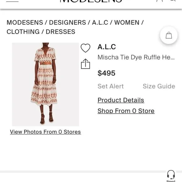 A.L.C. Tie dye dress, Size 2